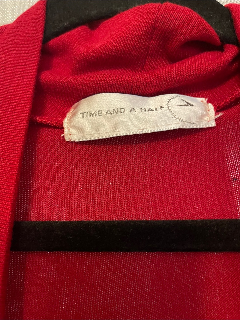 Women’s Open-Front Red Draped Cardigan - Picture 3 of 11